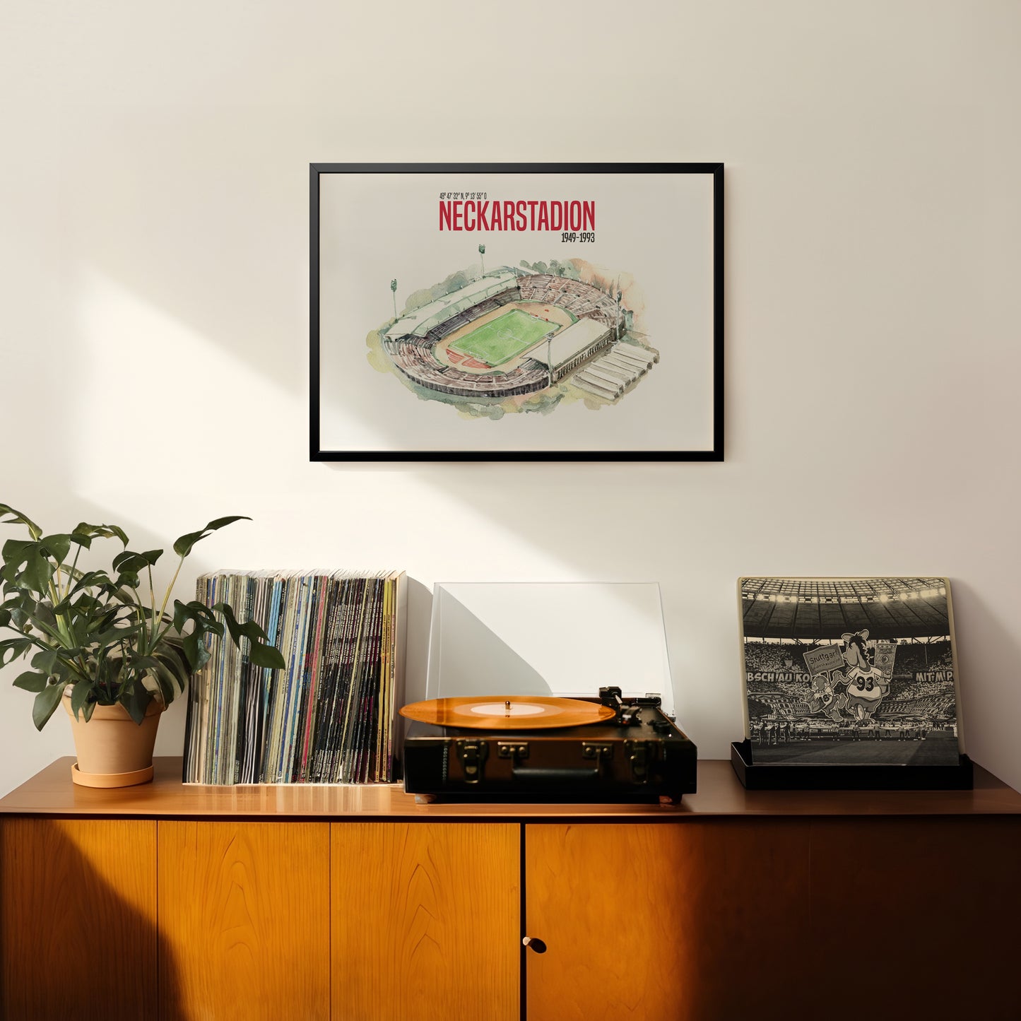 Neckarstadion Aquarell Druck