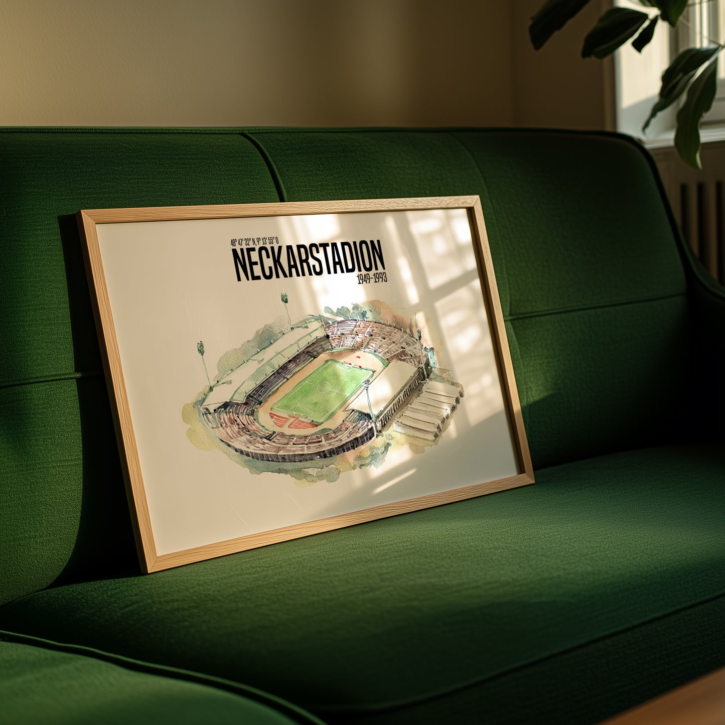 Neckarstadion Aquarell Druck