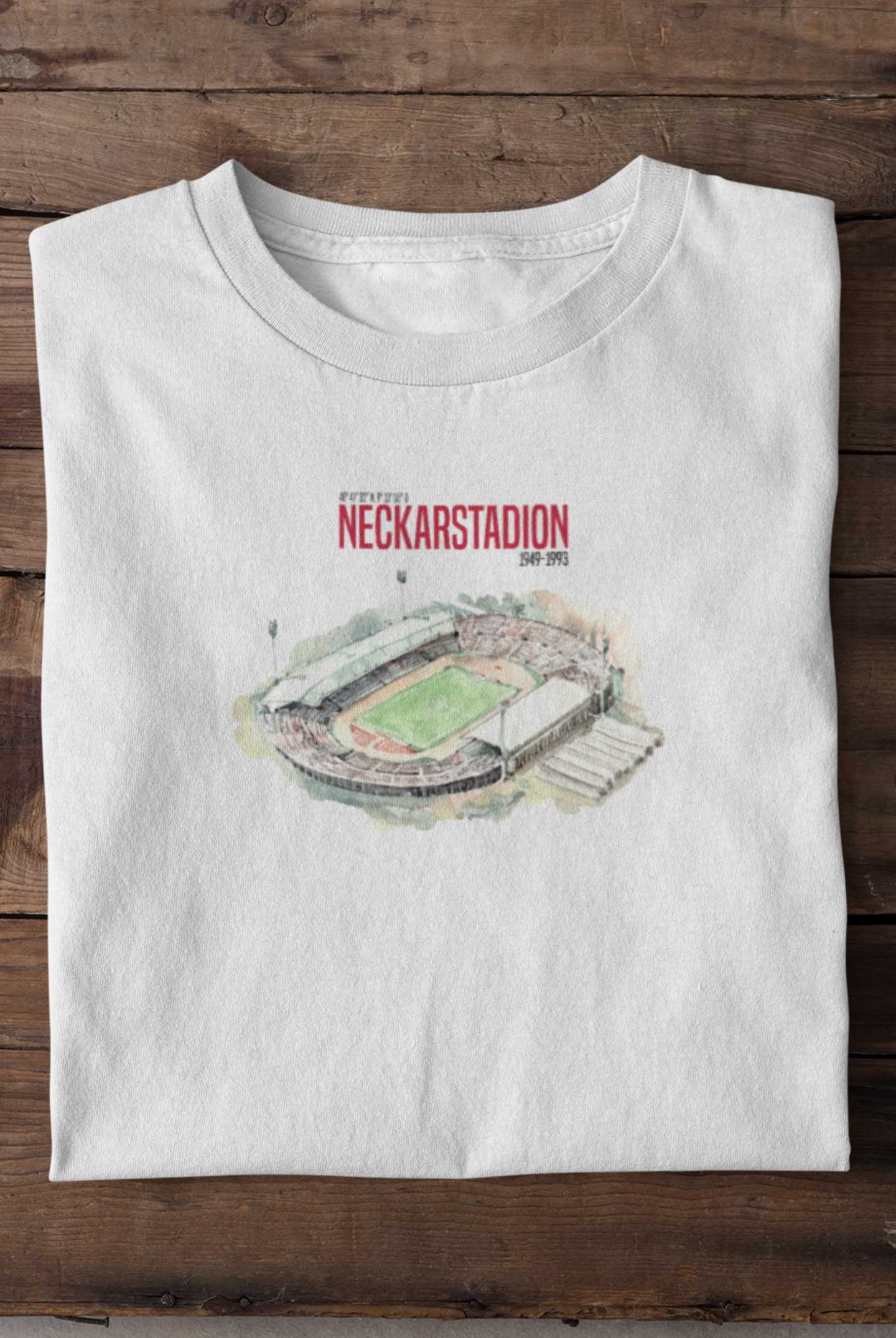 Vintage-inspired Neckarstadion Collection featuring football t-shirts, hoodies, and sweatshirts. Iconic designs for every football fan