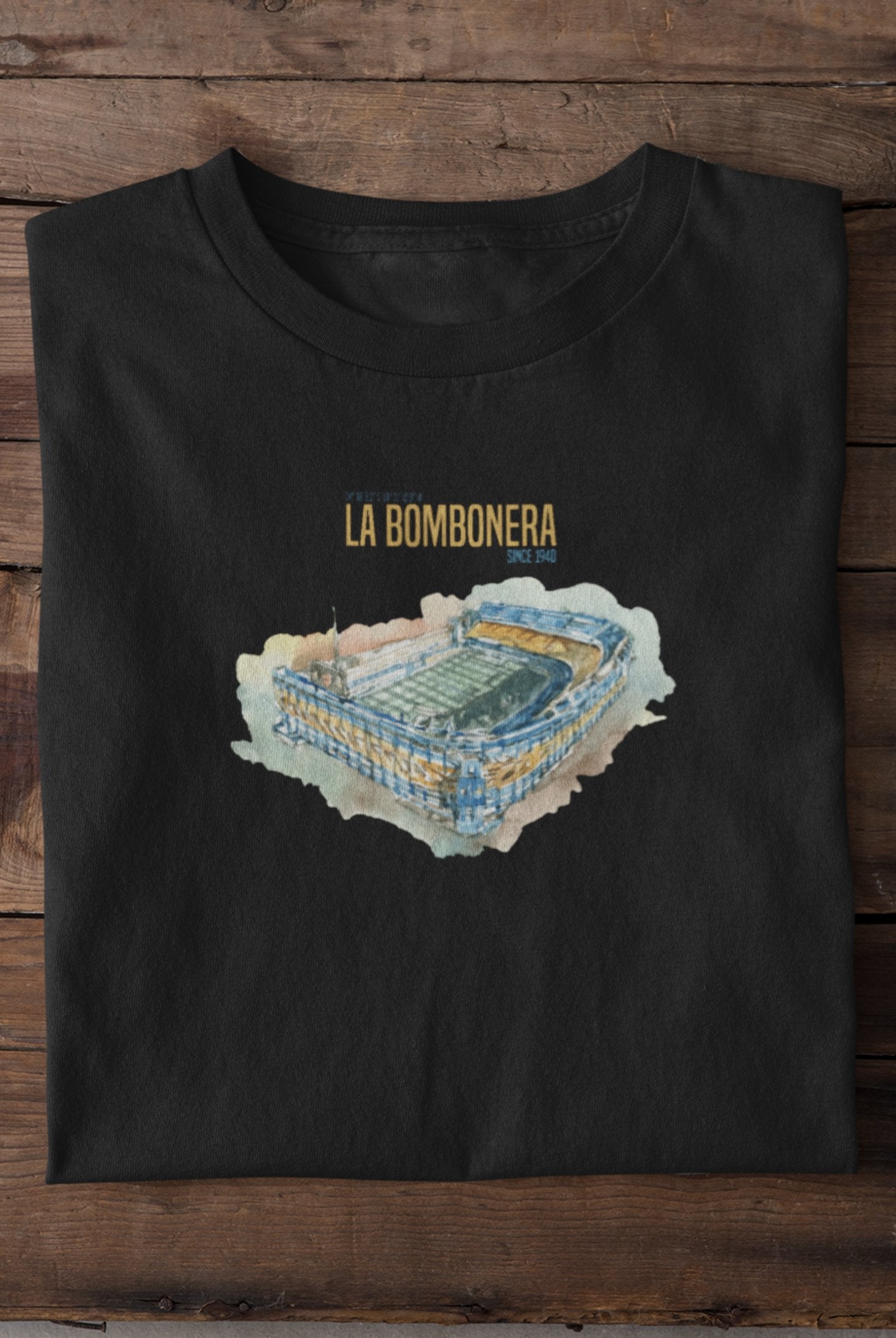 Vintage-inspired La Bombonera Collection featuring football t-shirts, hoodies, and sweatshirts. Iconic designs for every football fan